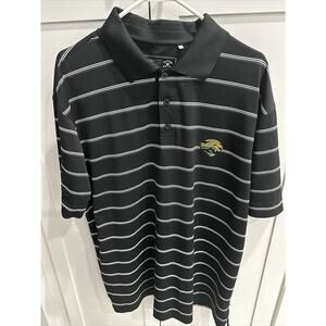 Jacksonville Jaguars Polo Shirt Mens Large Cutter Buck Striped Performance